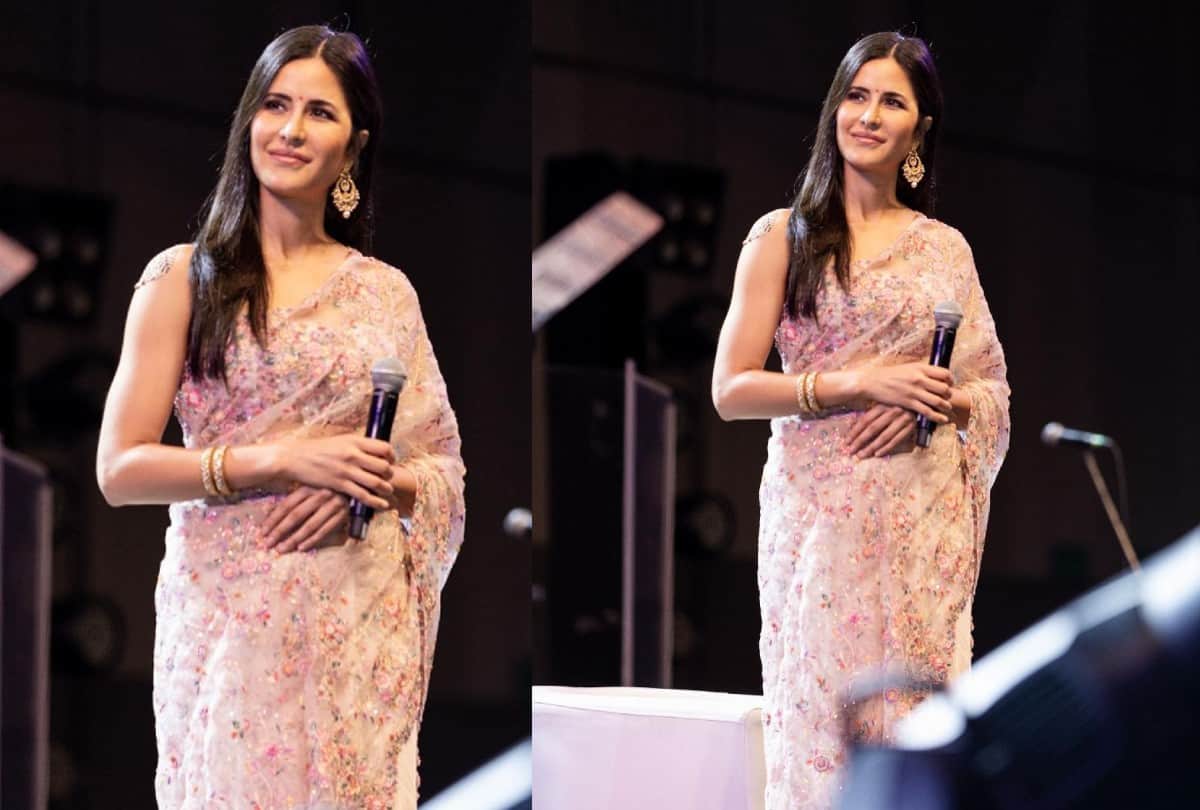 katrina Kaif pink embroidered Saree Photos And Price