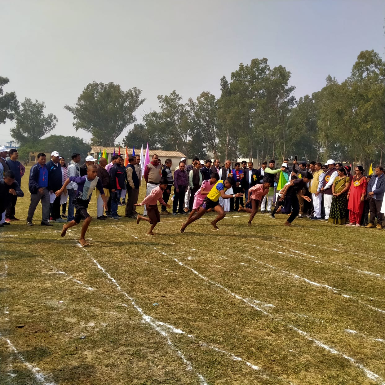 Amit in the boys category and Srishti tops in the girl's category in the 200 meter race