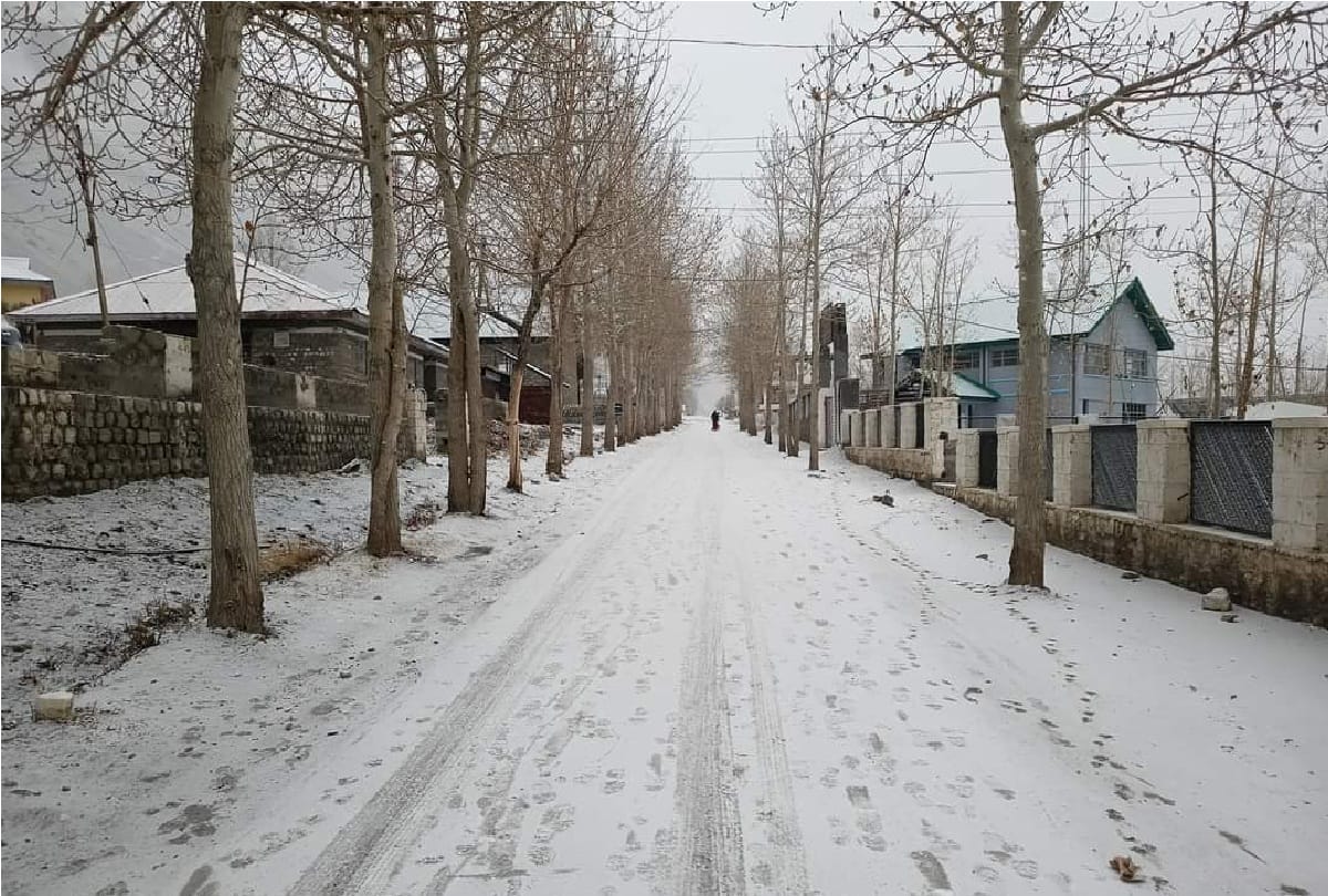 Fresh snowfall in Kaza of Himachal Pradesh's Lahaul Spiti district