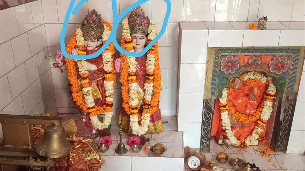 Silver crown stolen from idol of Radha Krishna temple in varanasi