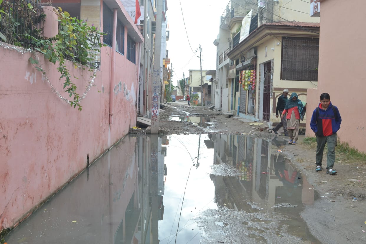 As soon as you leave the house, your feet fall in one feet deep water.
