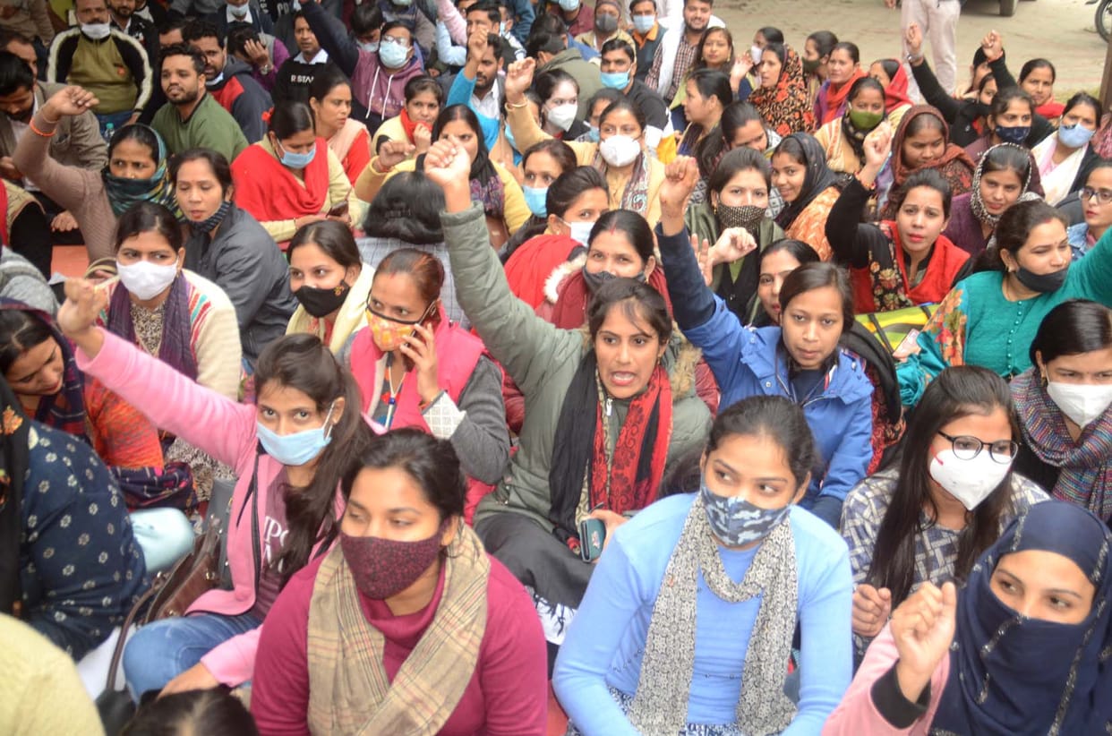 NHM workers strike continues, health services getting affected