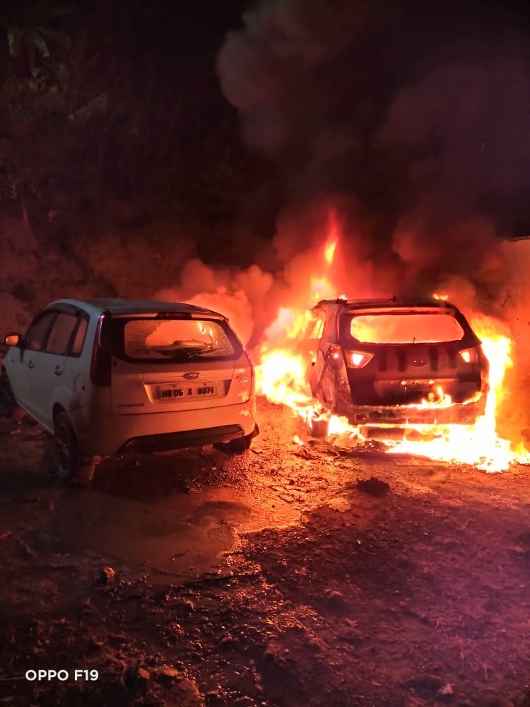 Car burnt to ashes in Subathu loss worth lakhs