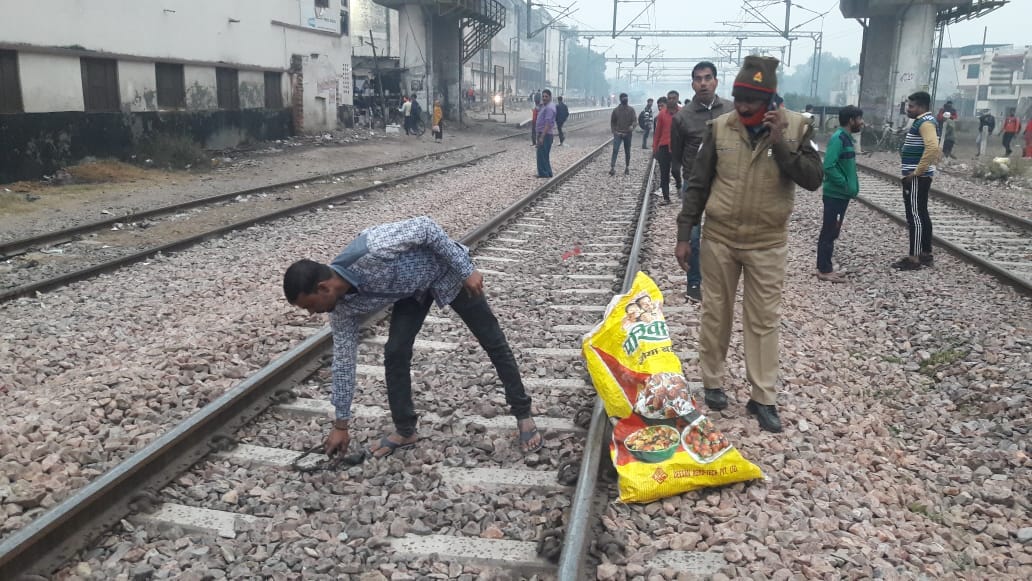 The bike ran away on the railway track when the train arrived