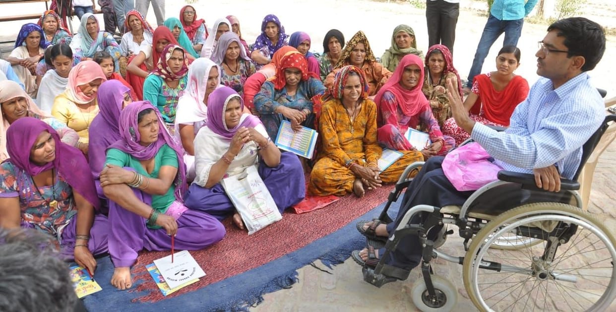 Can't get up from a wheel chair, but Pyarelal became the support of others