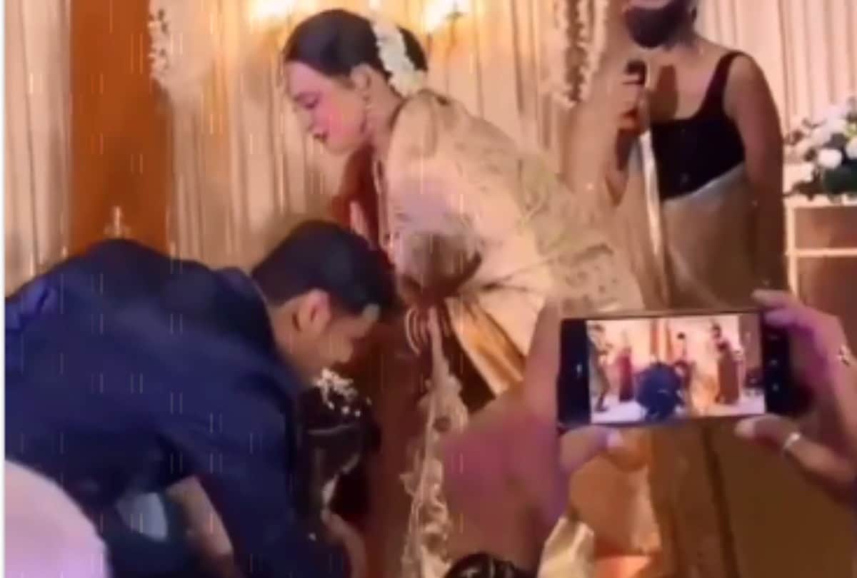 evergreen actress rekha attends Ghum Hai Kisikey Pyaar Meiin stars neil bhatt and aishwarya sharma wedding reception see photos