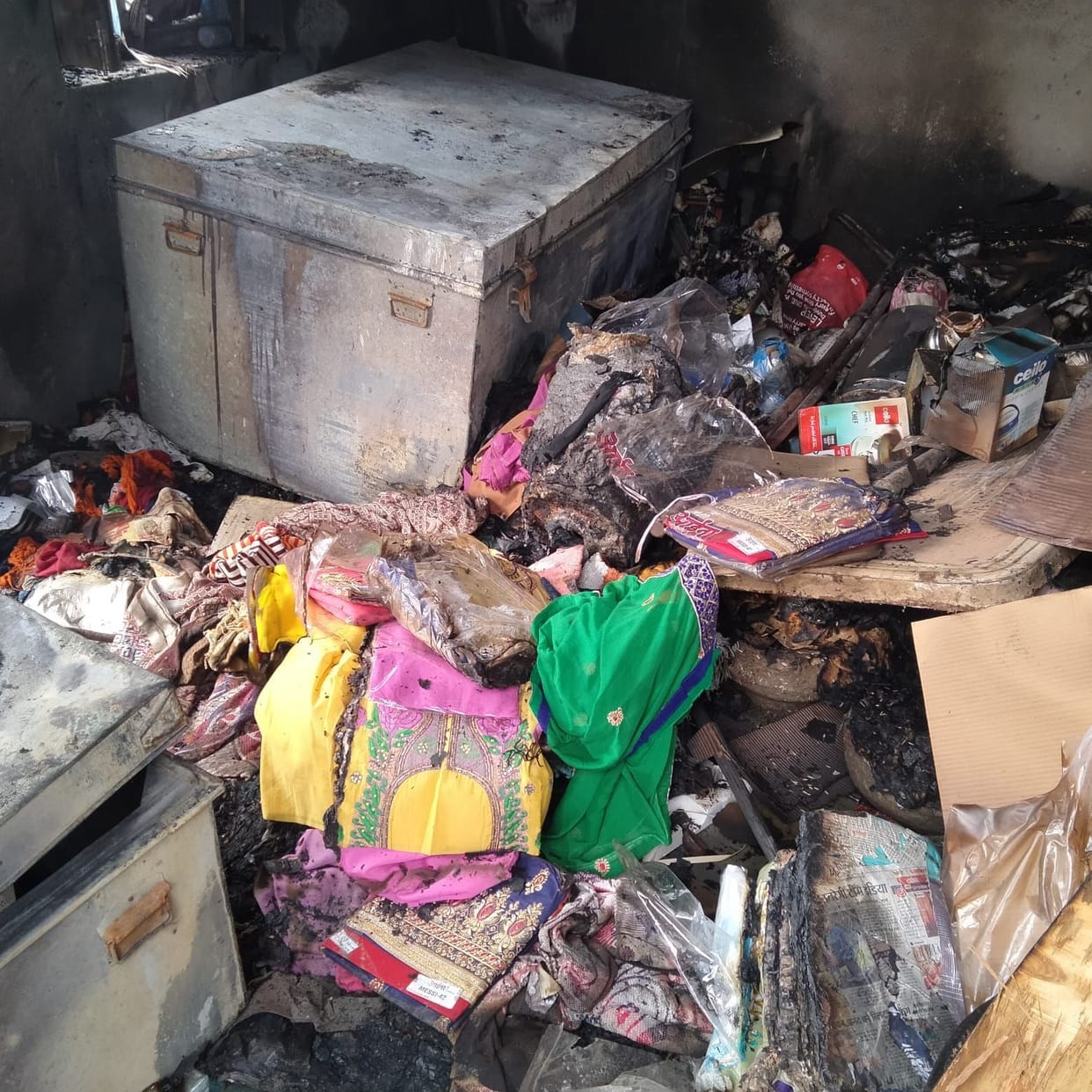 Fire caused by short circuit, wedding items burnt to ashes