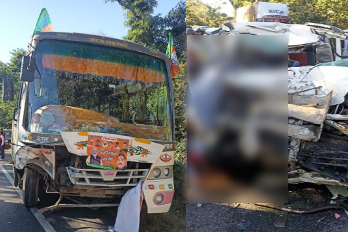 Car collided with bus going to BJP rally in Saharanpur, couple and daughter died, two sons serious