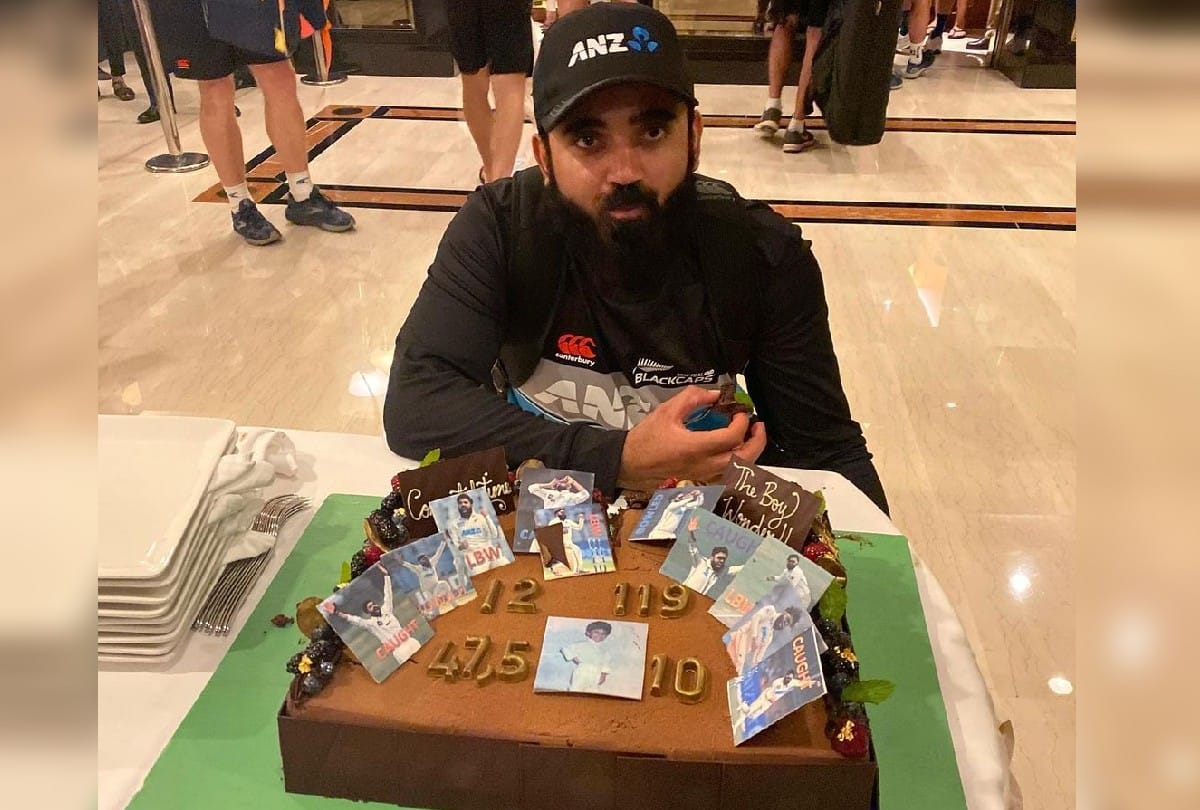 IND vs NZ Ajaj patel celebrates his 10 wicket haul in special manner