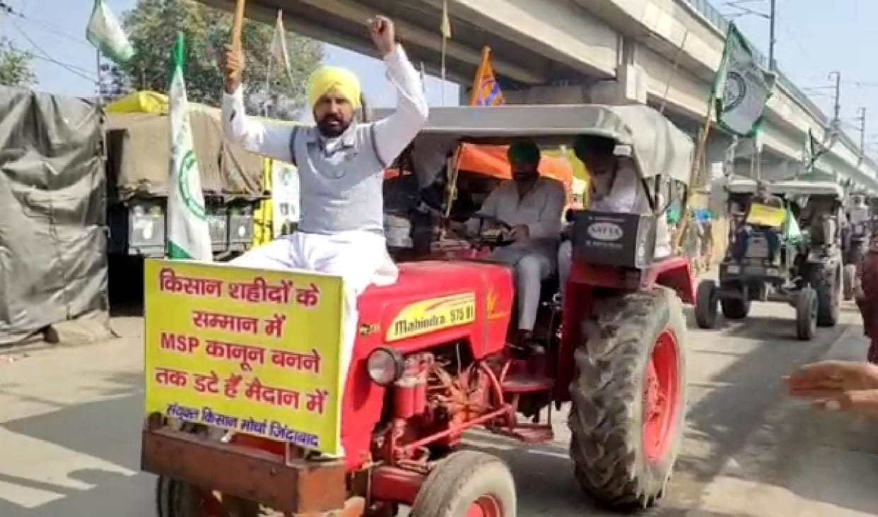 Farmers took out tractor march on Tikri border