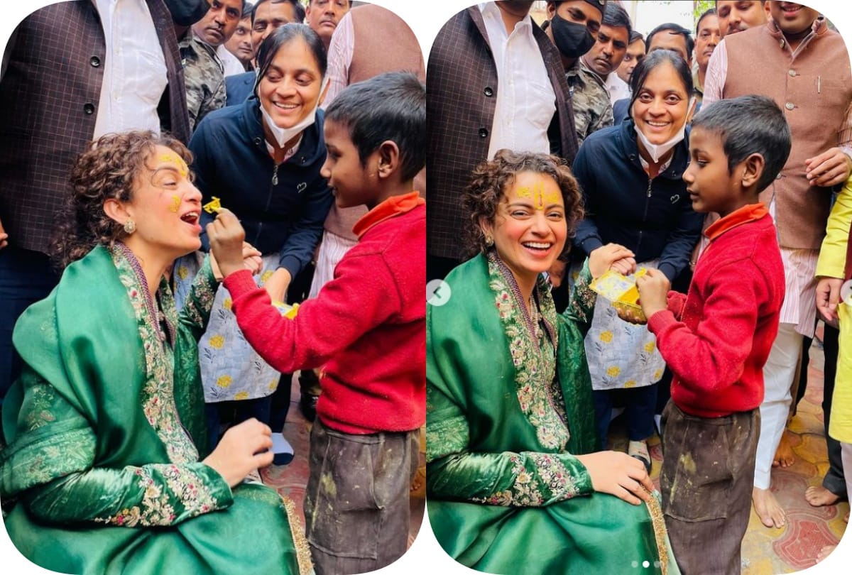 Film Actor Kangana Ranaut Visits Banke Bihari Mandir Vrindavan