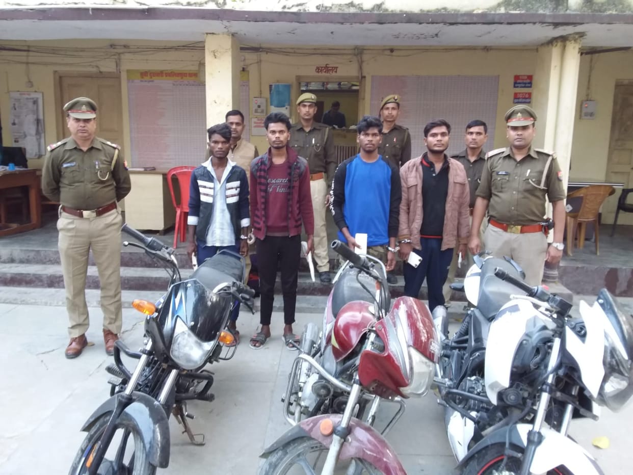 Four vehicle thieves arrested with three stolen bikes, one absconding