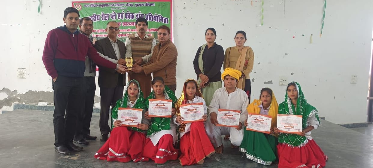 Government Senior Secondary School Hasanpur's team first in folk dance