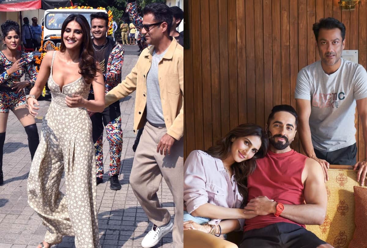 Ayushmann Khurrana Vaani Kapoor Abhishek Kapoor promote film Chandigarh Kare Aashiqui in Delhi