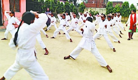 Judo-Karate being taught to Power Angel in schools