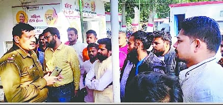 In the city crematorium, the drunkard broke the statue, people surrounded the Subhashnagar police station in protest