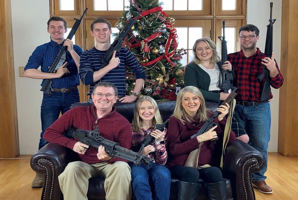 US congressman posts family Christmas picture with guns, days after school shooting