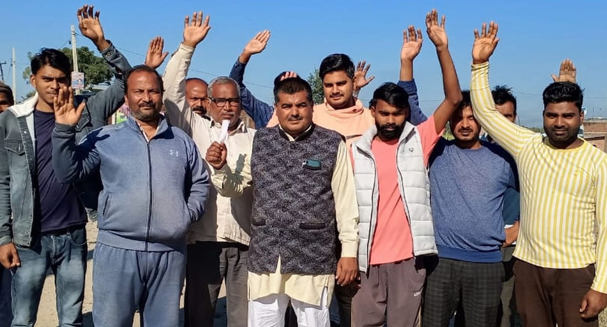 People protested against road.