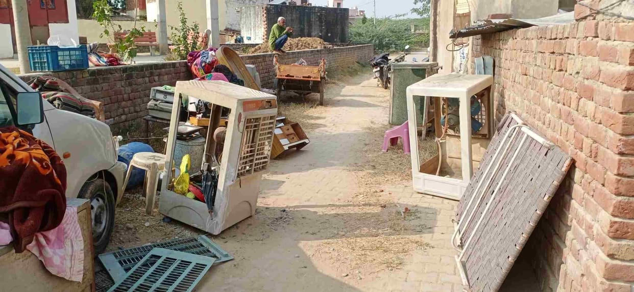 HUDA team demolished slums and houses in the sector