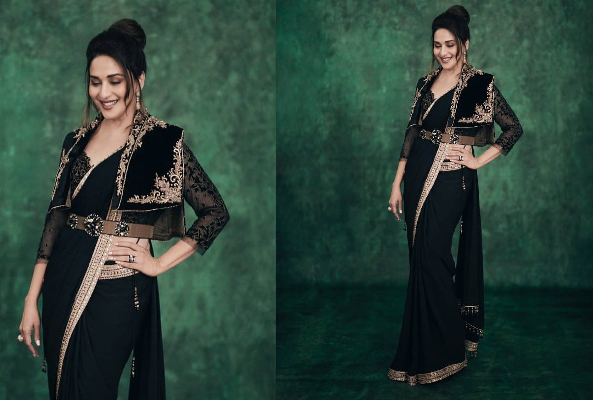 plain saree pair with statement blouse like bollywood divas