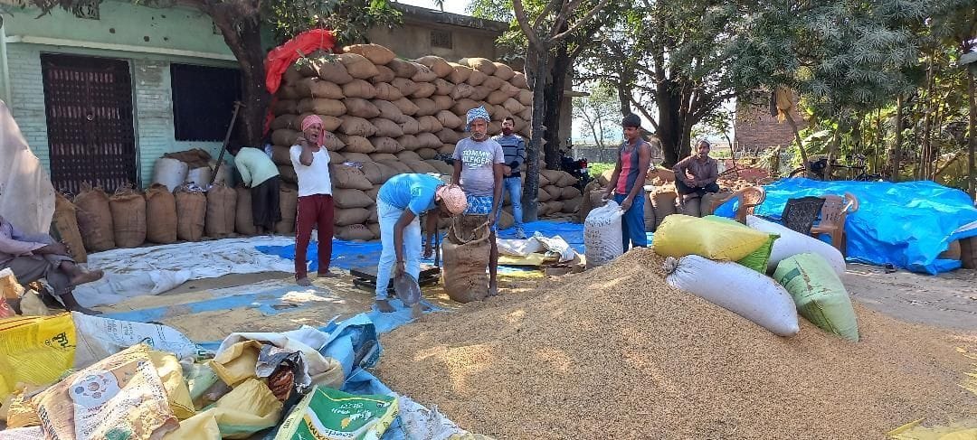 Weighing slow at paddy purchasing centers, farmers upset