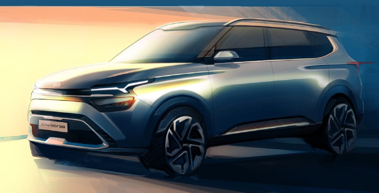 Kia releases official design sketch of Kia Carens interior exterior