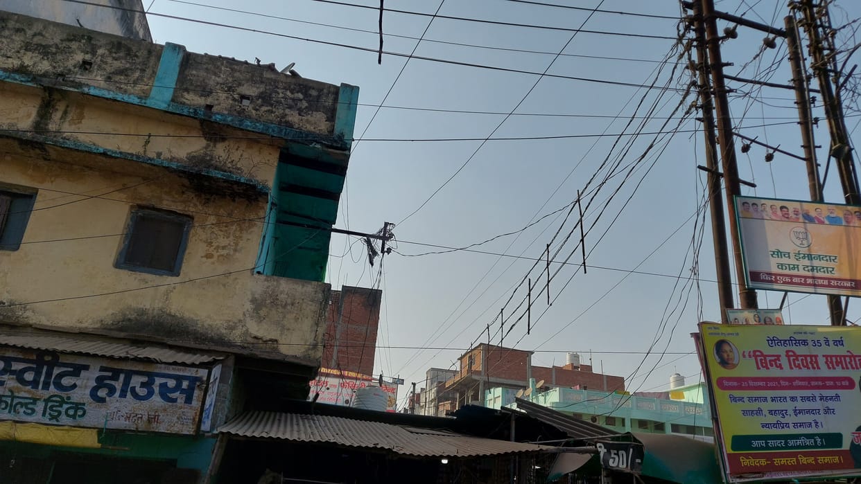 Electricity wires hanging in the city, fear of danger all the time