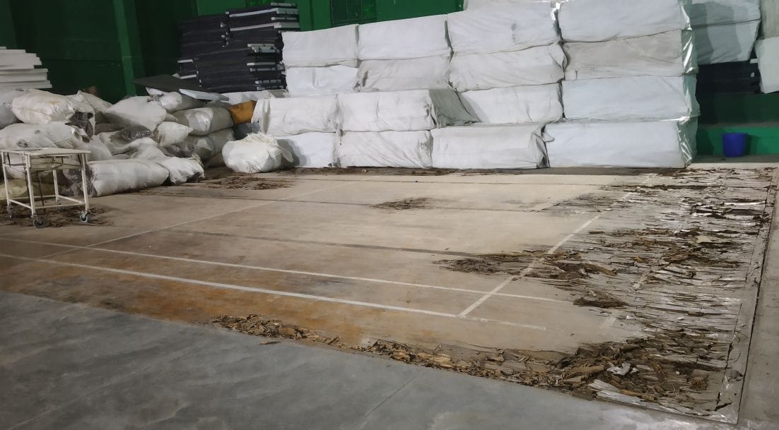 Badminton hall converted as Store room.