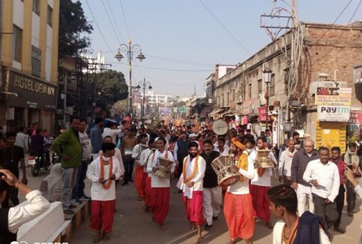kashi vishwanath corriodor inauguration divya kashi bhavy kashi damru dal prabhat feri in baba vishwanath temple varanasi