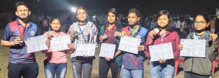 Engineering students won seven medals in state level sports