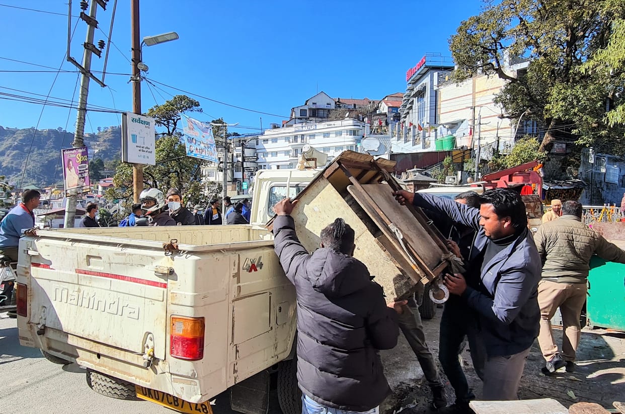 Municipality removed the encroachment from the mall road