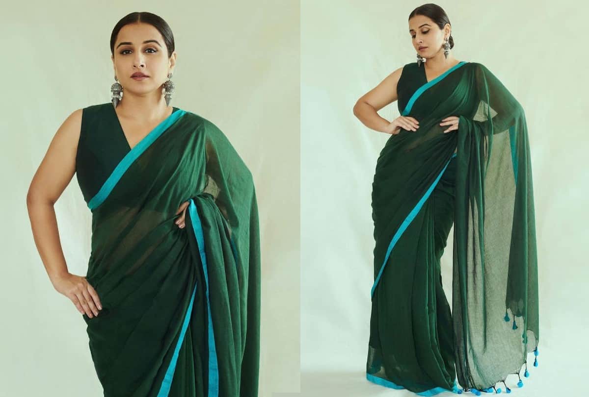 plain saree pair with statement blouse like bollywood divas