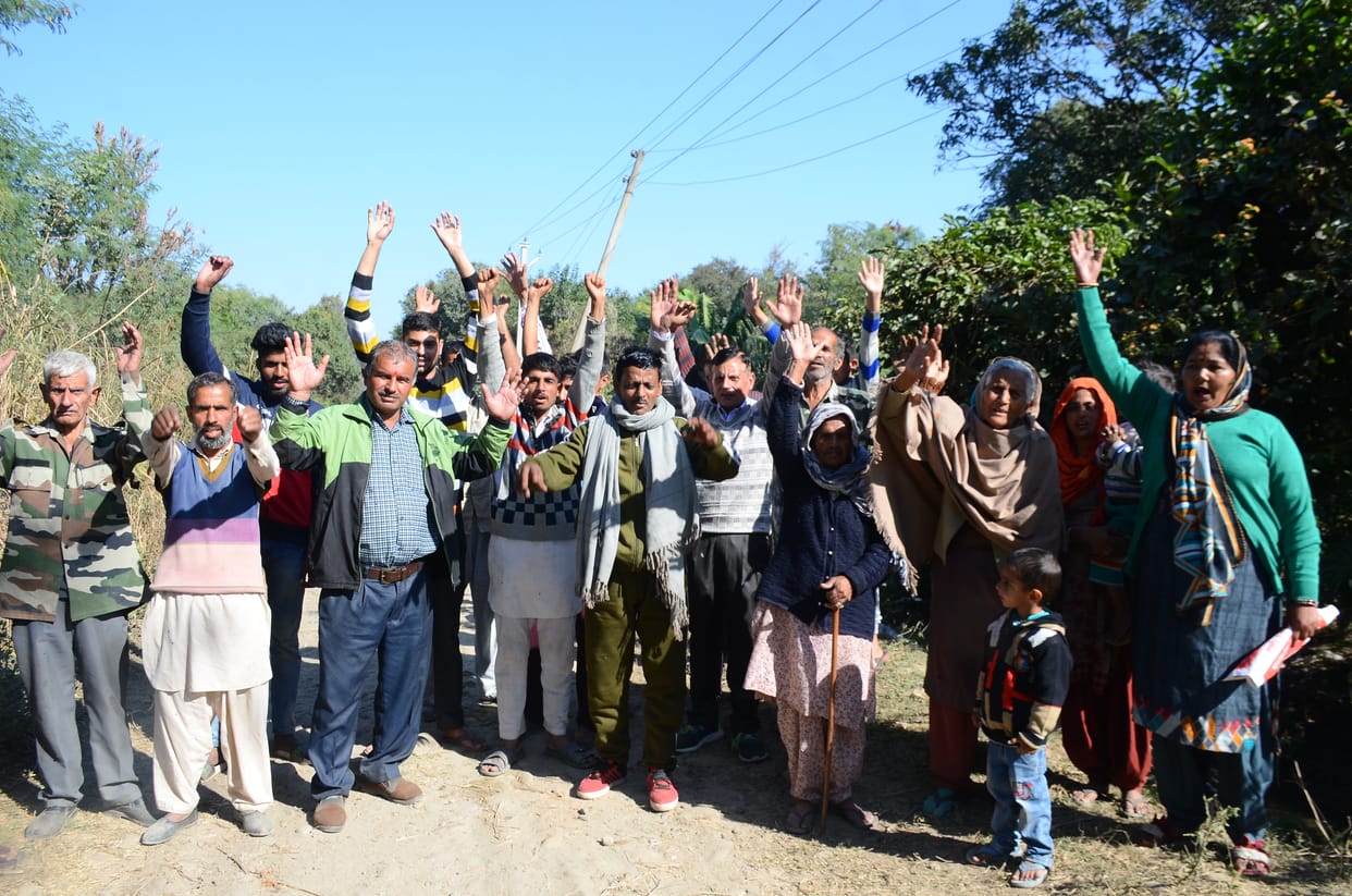 Demonstration for the demand to build a pucca road