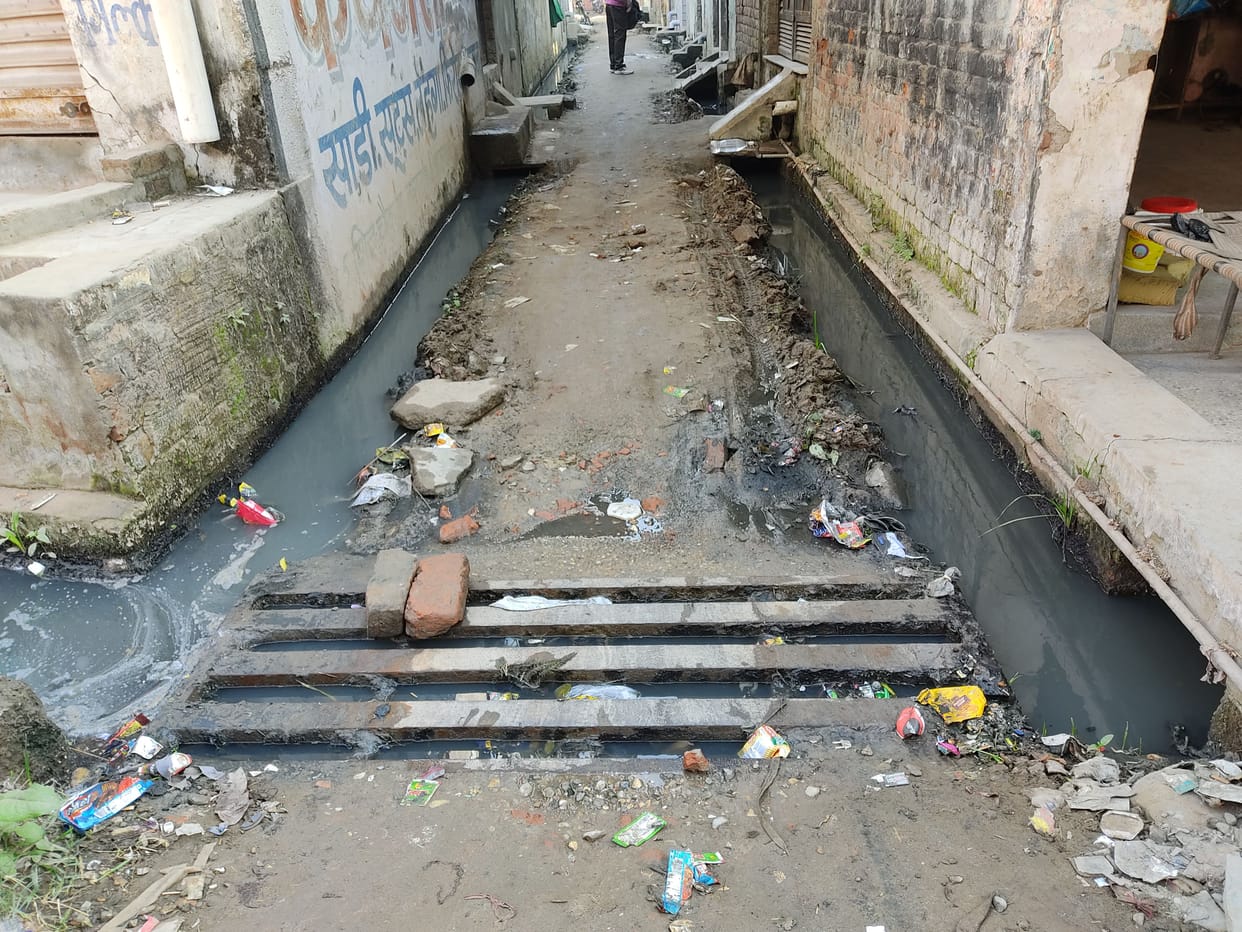 Cleaning of drain of Subhashnagar has to be done with donations