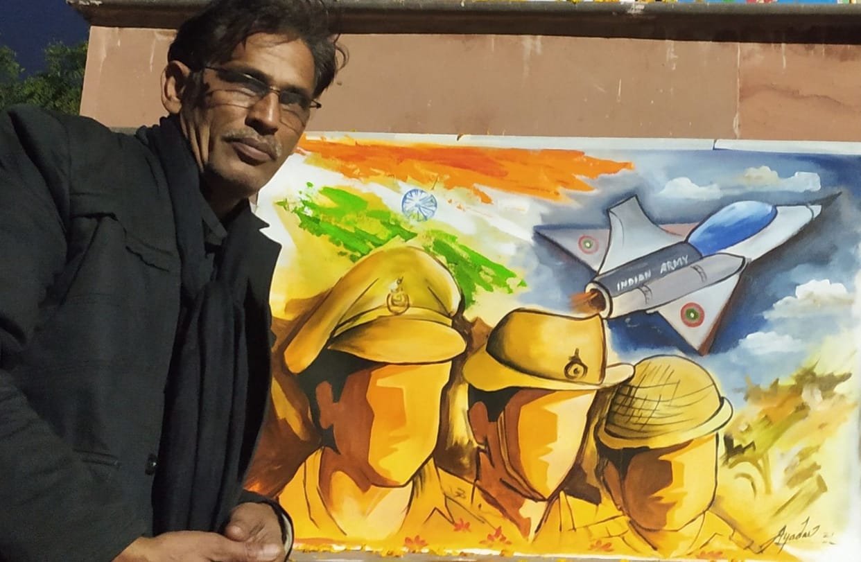 Salute to the brave son General Rawat through painting