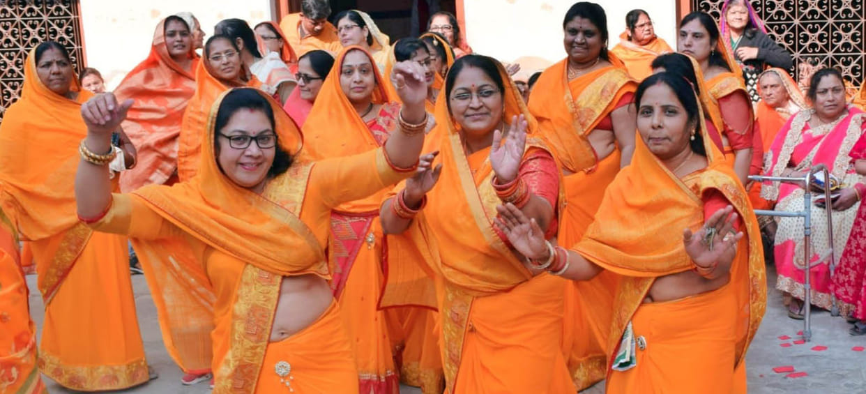 Jain community gathered in Jinvani procession