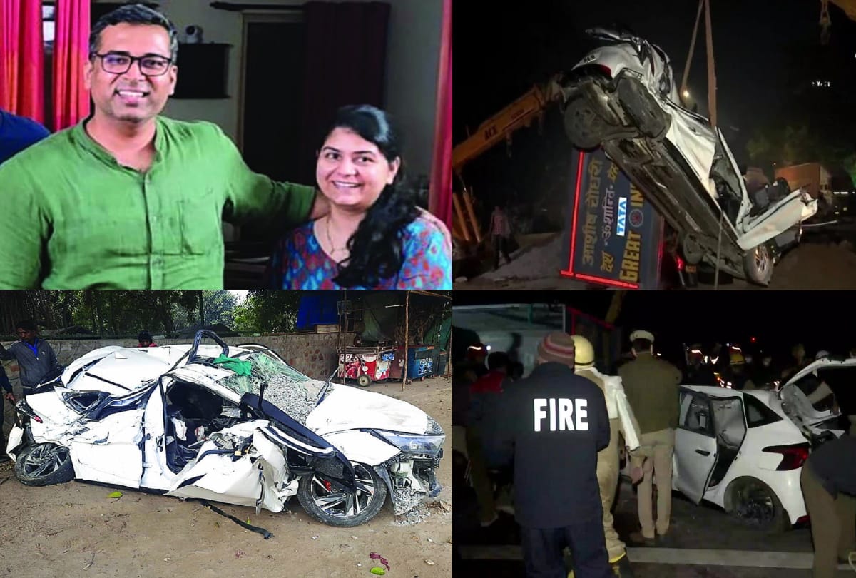 Road Accident In Delhi Uncle where is my father please call Dumper overturned on I-20 car, couple died