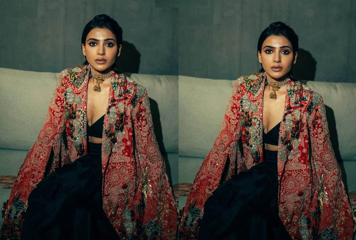 Samantha Ruth Prabhu Bold Look in Black Bralette With Matching Skirt