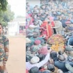 विवेक की पार्थिव देह पहुंचते ही ताबूत से लिपट गईं पत्नी।