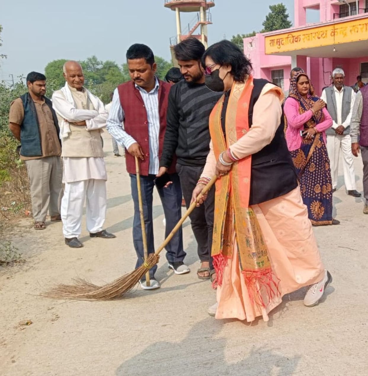 Seeing the filth in Rura CHC, the MLA installed a broom, inspired to adopt cleanliness