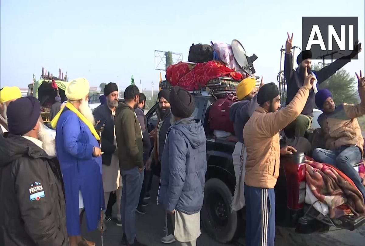 kisan andolan farmer rally end today latest news update kisan andolan withdrawal of agricultural laws and announcement of cancellation of movement and consent from Modi government farmers started returning home