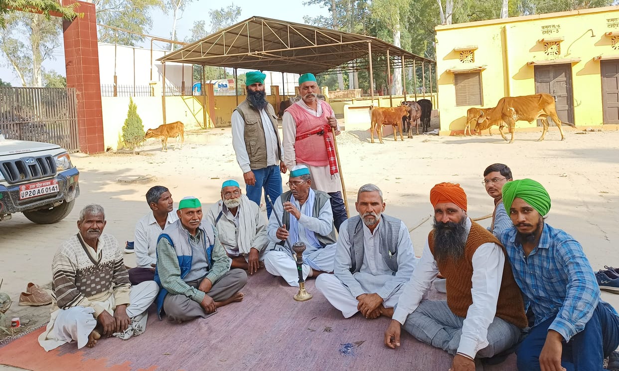 Farmers locked the destitute cows in the block office