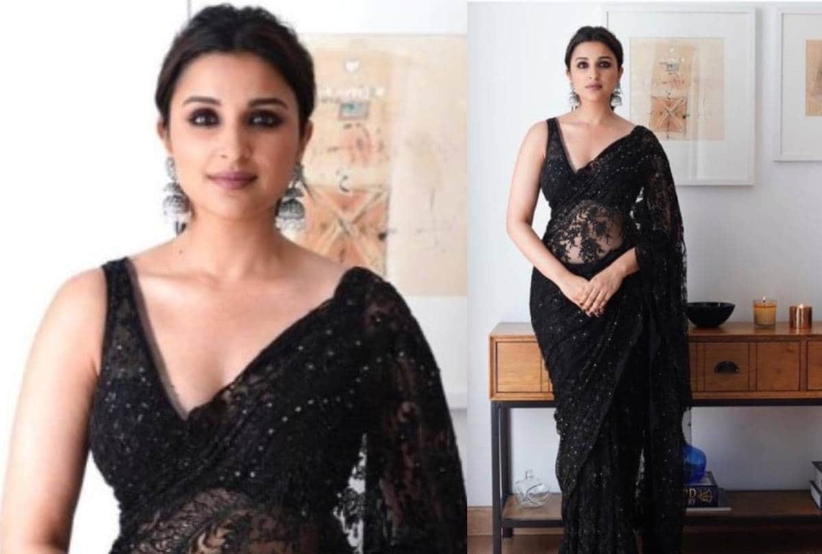 aaj ka fashion tips how to wear black saree like bollywood actress