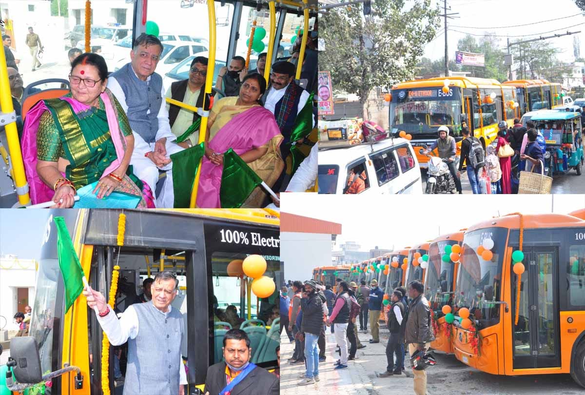AC electric buses start running in Kanpur from today, ministers and MLAs become the first passengers