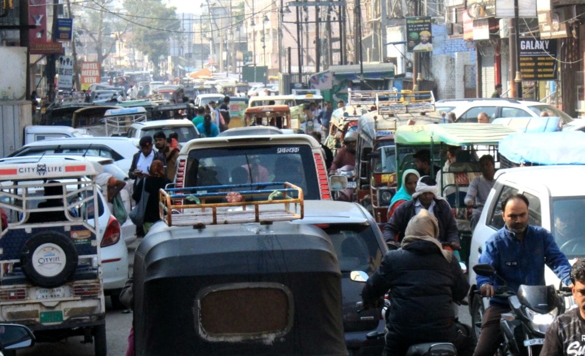 Mathura: Traffic jam on the roads of Vrindavan
