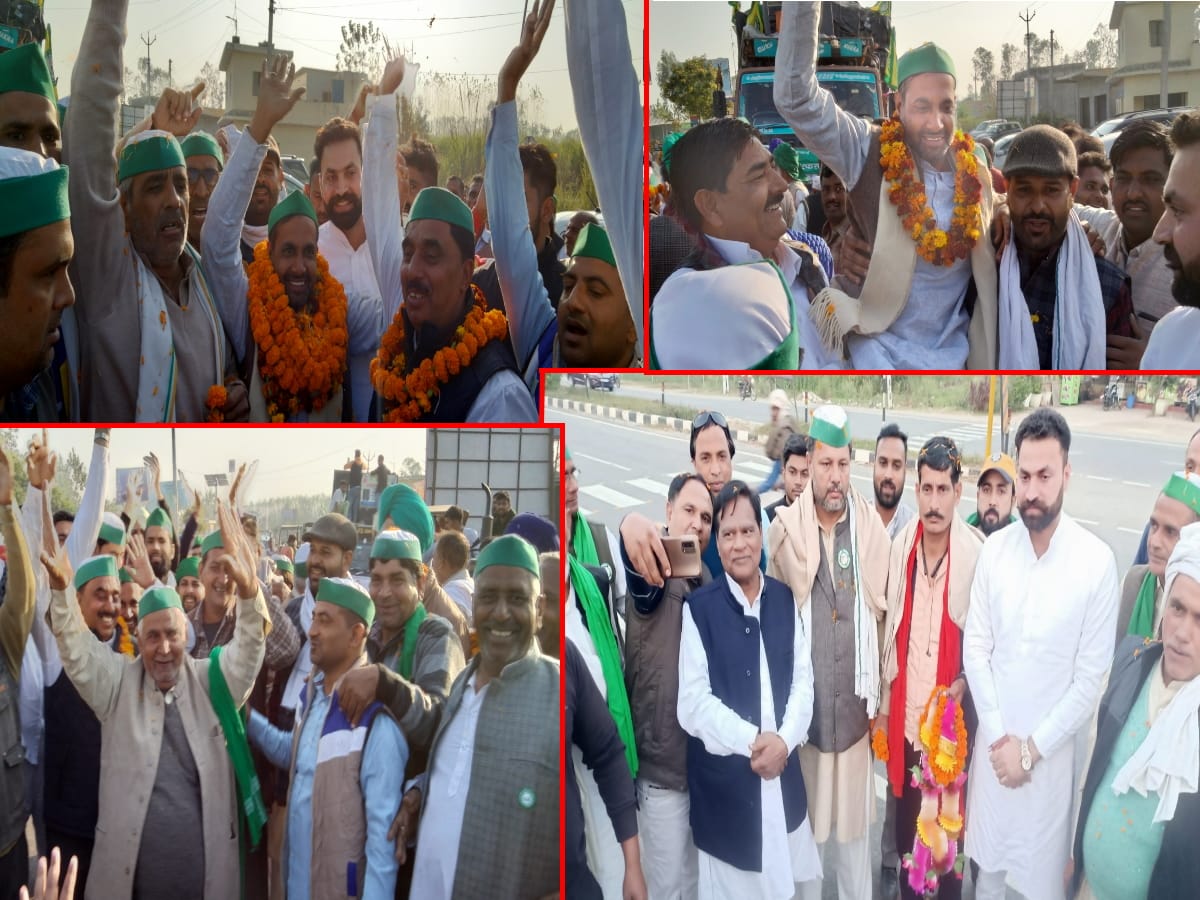 Farmers return home: farmers of Uttarakhand returned from the movement, flowers showered on the border, danced on DJ, photos