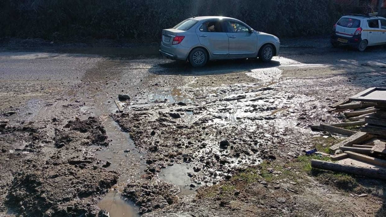 Drinking water line broken, water being wasted due to leakage