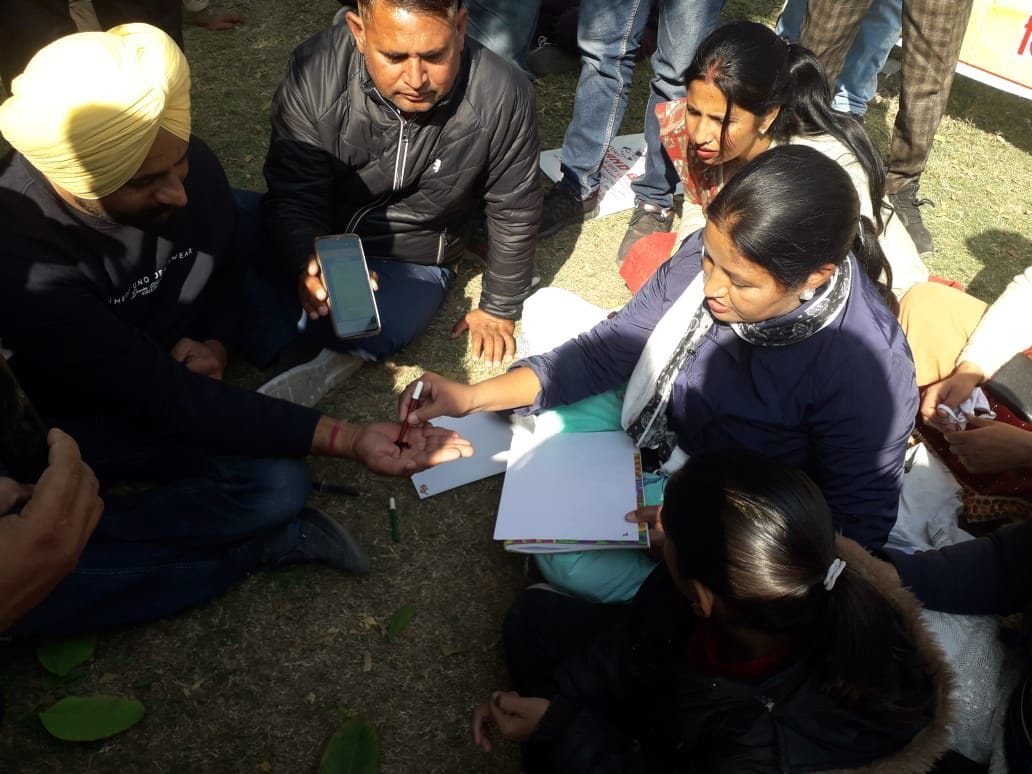 Guest teachers handed over letters written in blood to the MLA's office demanding regularization