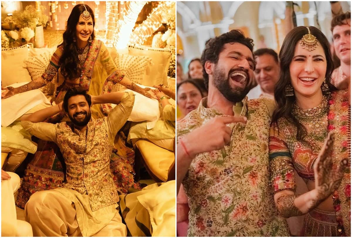 Katrina Vicky Mehndi Photos: Vicky Kaushal was seen lying on Katrina Kaifs lap getting during Mehandi ceremony picture went viral on internet