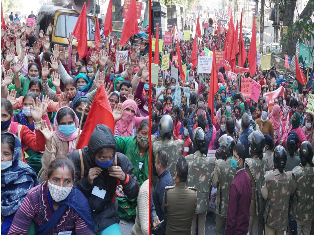 uttarakhand news: bhojanmata march to CM residence and accused of disobedience, see photos